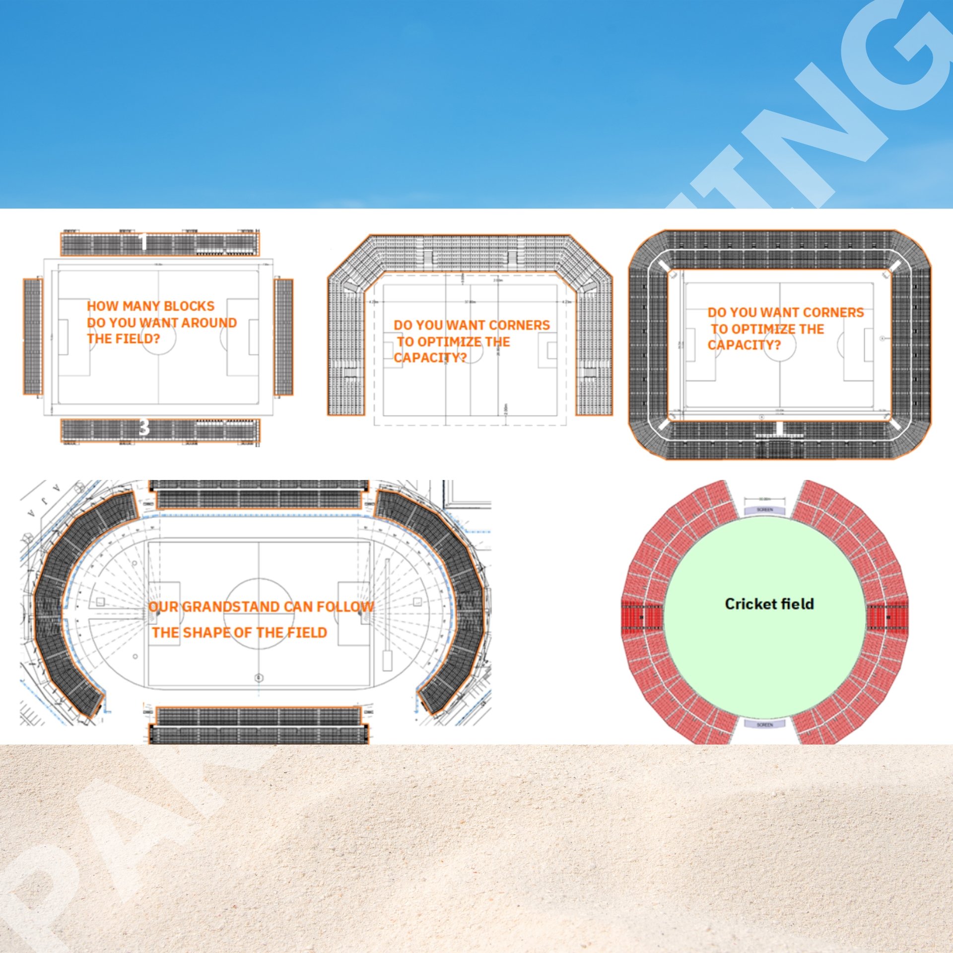 Grandstand stand for frisbee game Seating Solution for Entertainment Events