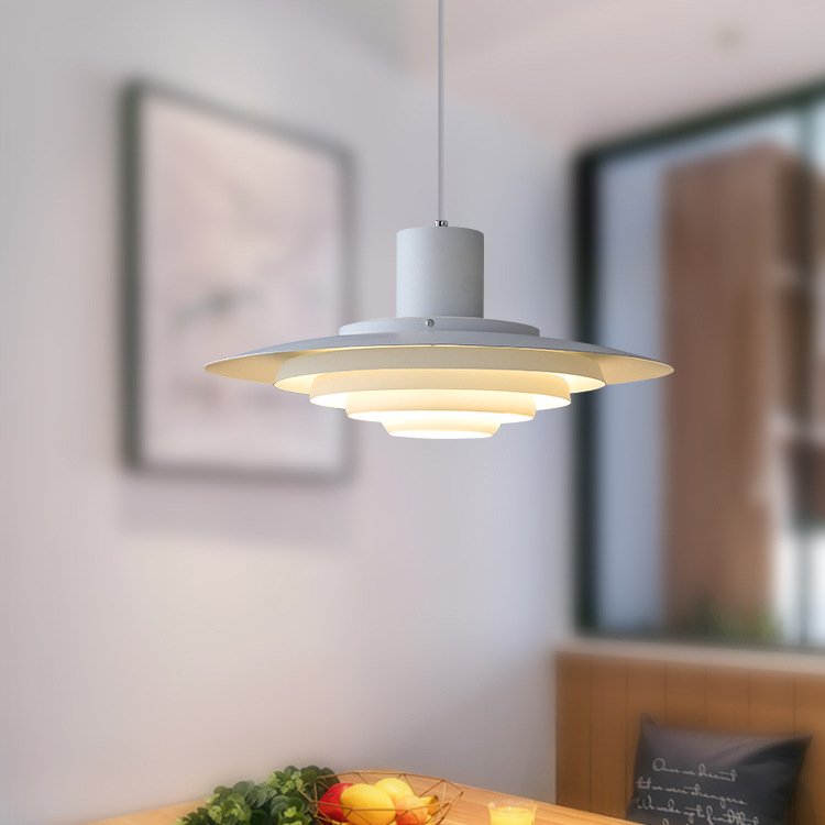 Factory Wholesale Fashional Minimalist Hanging Lighting Fixtures Creative Aluminum Frisbee E27 Modern Chandelier Pendant Lights