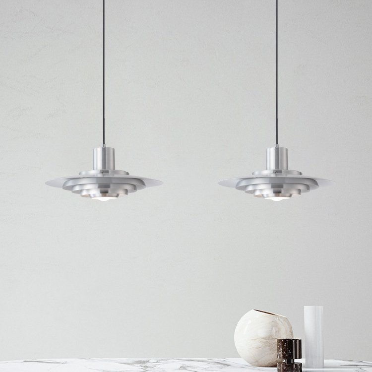 Factory Wholesale Fashional Minimalist Hanging Lighting Fixtures Creative Aluminum Frisbee E27 Modern Chandelier Pendant Lights