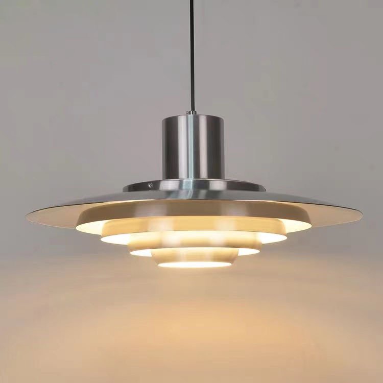 Factory Wholesale Fashional Minimalist Hanging Lighting Fixtures Creative Aluminum Frisbee E27 Modern Chandelier Pendant Lights