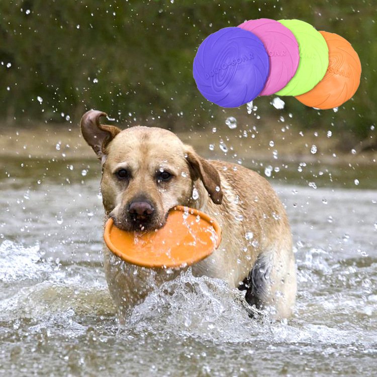 LM0052C TPR Pet round plate Big dog nibbling on UFO Interactive pet training toys Pet supplies