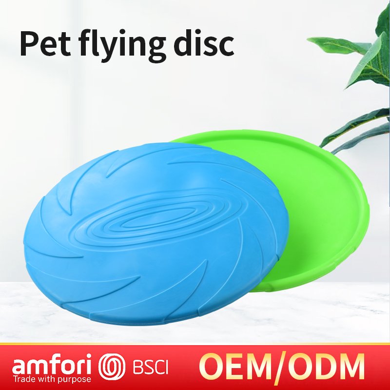 Custom Promotional 9 inch Pet Bite Resistant Frisbeed TPR Soft Flying Disc for Training Dog