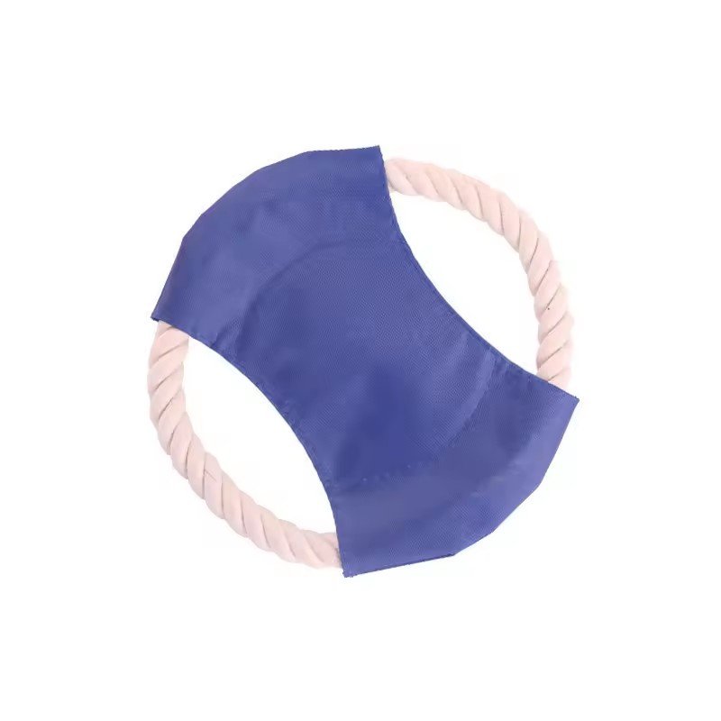 Custom Logo Printed Rope Flying Disc Dog Interactive Chew Toy Durable Outdoor Training Dog Frisbeed Toy