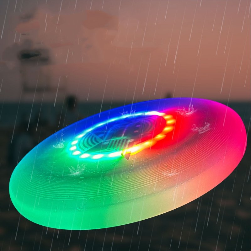 Outdoor Beach & Camping Games Frisbee Smart Auto Light Up 360 LED Flying Disc PE Frisbee