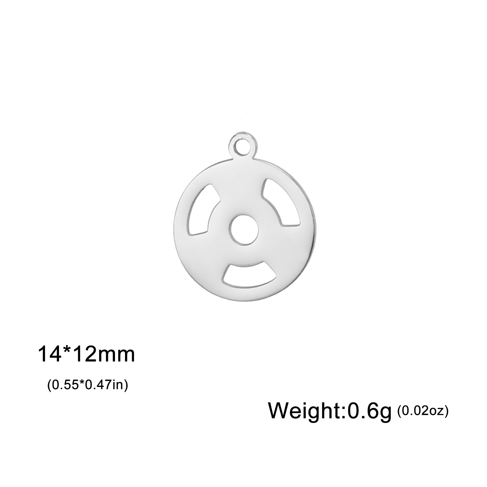 Wholesale Mini Stainless Steel Disc Charm Gold Plated Hollow Out Frisbee Pendant Accessories For Necklace Bracelet