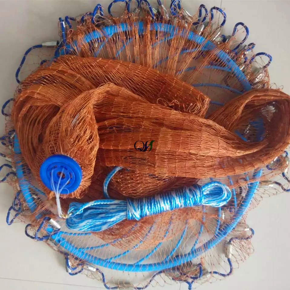 8ft Multifilament Nylon Cast Drawstring Throwing Fishing Net for Fishing in Deep Sea