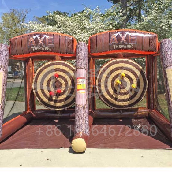 New Design Double Lane Inflatable Axe Throwing Sport Game Tomahawk Throwing Game For Carnival