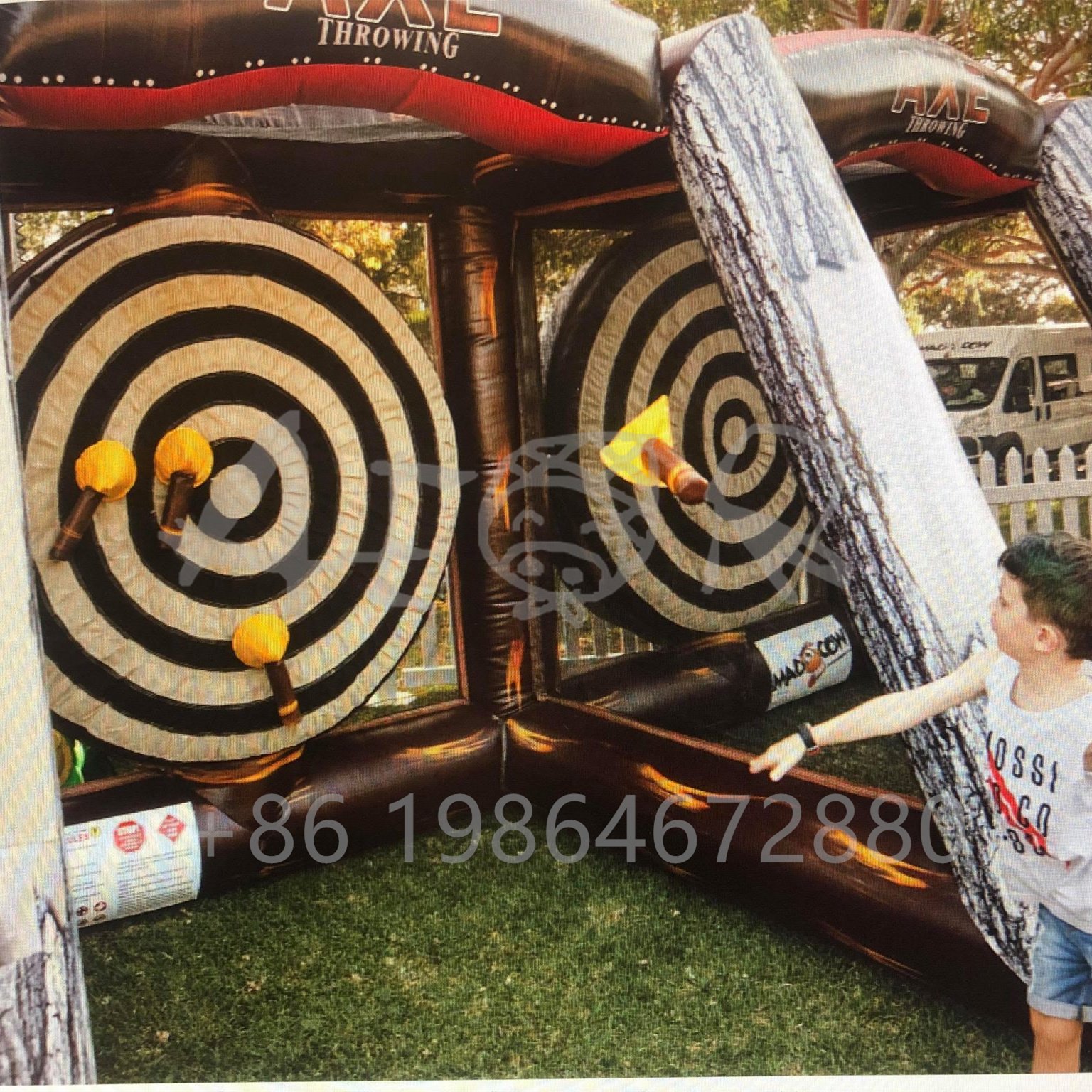 New Design Double Lane Inflatable Axe Throwing Sport Game Tomahawk Throwing Game For Carnival