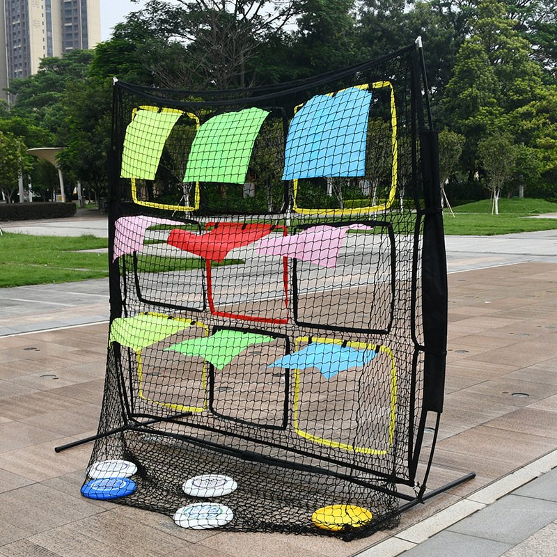 Large Throwing Net for Frisbee Practice, Frisbee Throwing Training Equipment with 9Targets flying style disc fishing net