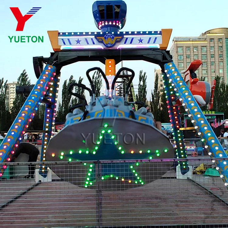 Kids Amusement Park Attraction Equipment 8 Seats Frisbee Hammer Spinning Mini Pendulum Rides For Children