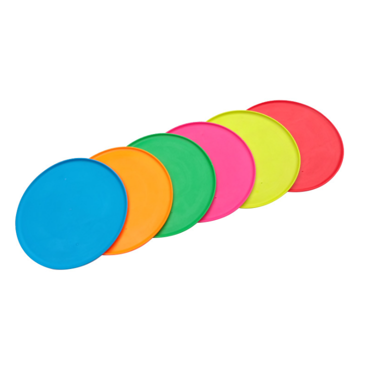 Multicolor super soft pet training silicone frisbee