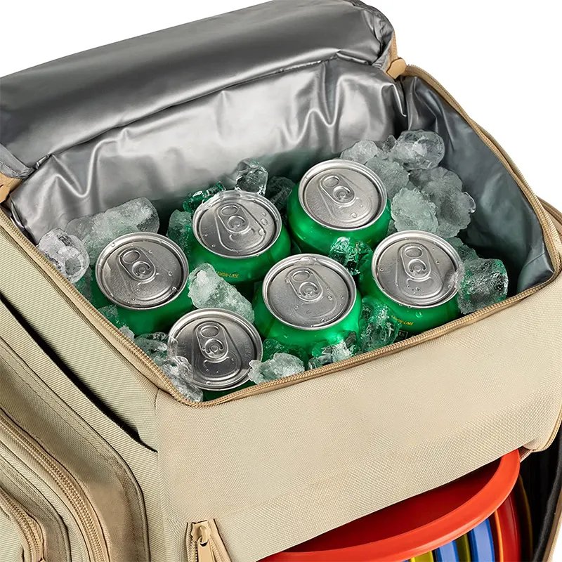 Custom Logo Large Cans Golf Cooler Bag Backpack Waterproof Professional Men Sports Grip Disc Golf Bag