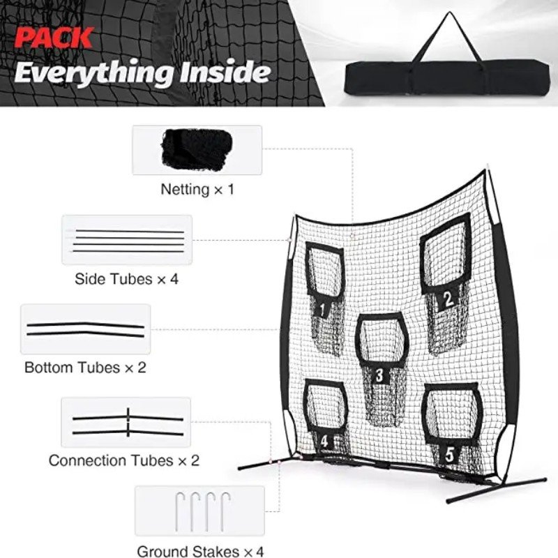 TY-1006D Customizable Portable Woven Ball Collection Practice Pitchers Soccer Training Net With 5 Pocket Net Products
