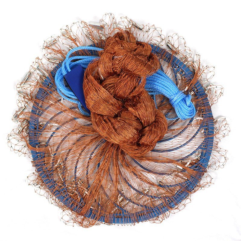 12ft Frisbee Fishing Net Easy Throw Cast Net Nylon mono fishing net lead sinker