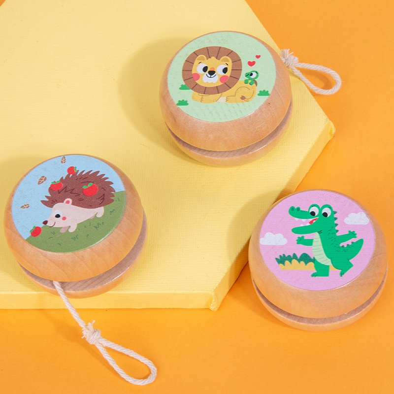 Wholesale Custom Printed Logo Mini Wooden Yo Yo Toy Manufacturer Classic Promotional Gifts for Kids