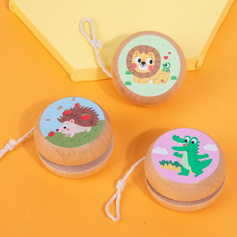 Wholesale Custom Printed Logo Mini Wooden Yo Yo Toy Manufacturer Classic Promotional Gifts for Kids