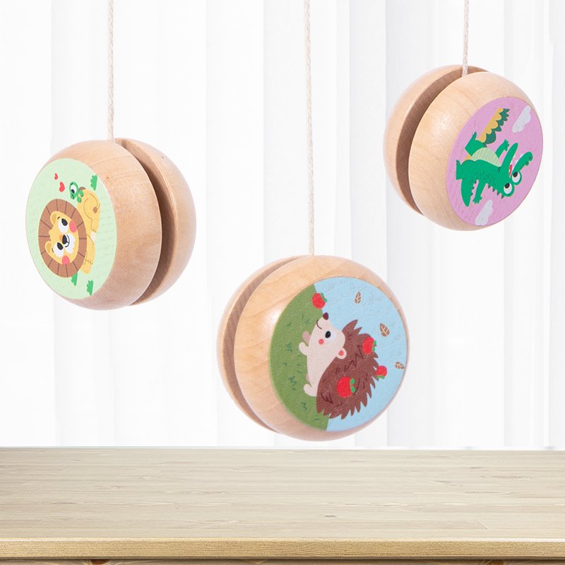 Wholesale Custom Printed Logo Mini Wooden Yo Yo Toy Manufacturer Classic Promotional Gifts for Kids