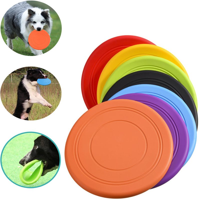 Soft Non-Slip Dog Flying Disc Silicone Game Frisbeed Anti-Chew Dog Toy Pet Puppy Training Interactive Funny Dog Supplies