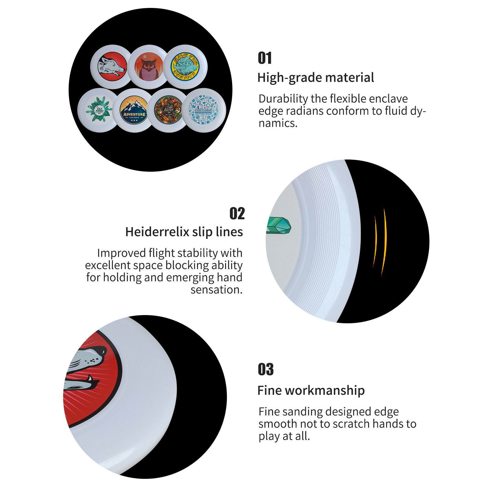 Frisbeed Professional 175g Ultimate Flying Disc PE Competition Class Outdoor Game Custom Logo Acceptable