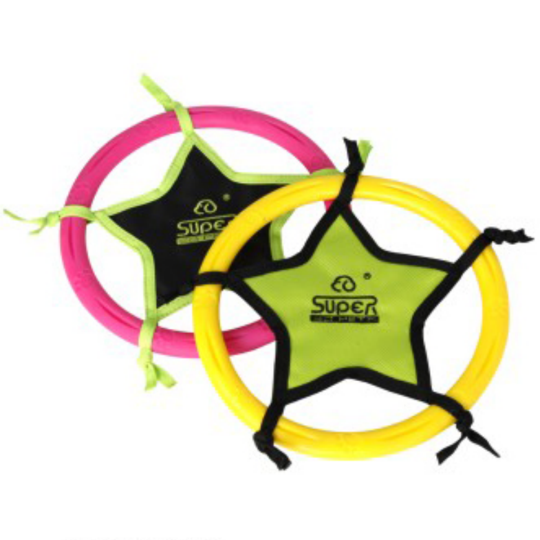 Multiple Shapes Silicone And Fabric Sewing Interactive Indestructible Dog Toy Pet Flying Disc Custom Factory