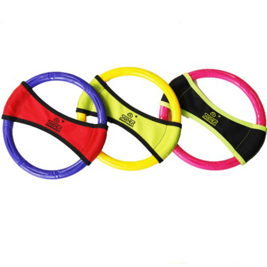 Multiple Shapes Silicone And Fabric Sewing Interactive Indestructible Dog Toy Pet Flying Disc Custom Factory