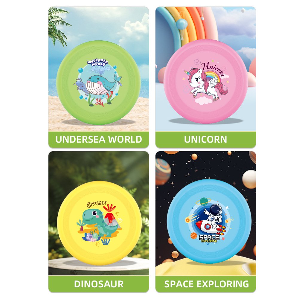 18CM 20CM 22CM TPR Flying Discs Sport Toys Game Customization Outdoor Toys Frisbeed Sport Toy With Cartoon Design