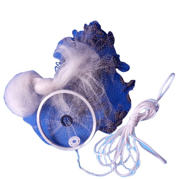 Bottom pocket cast net monofilament line cast catch pull ropefishing net frisbee mono hand cast fishing net