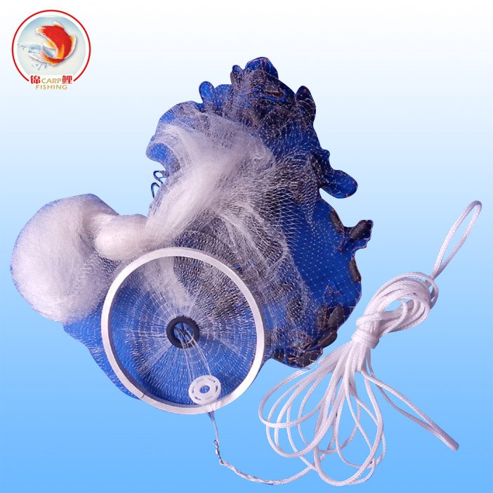 Bottom pocket cast net monofilament line cast catch pull ropefishing net frisbee mono hand cast fishing net