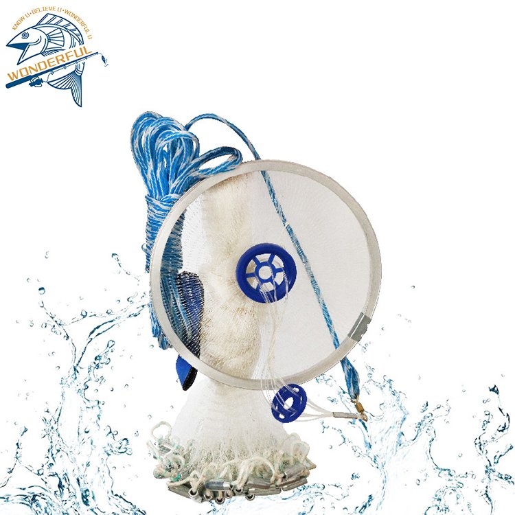 Factory Direct Fishing American Frisbee Hand Throwing Spinning Fish Guard Easy Throwing Fishing Net