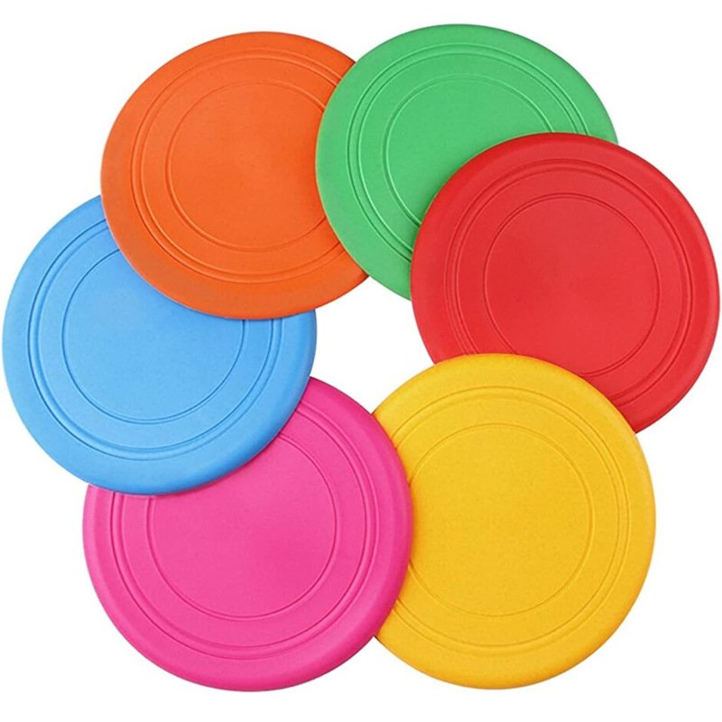 Soft And Safe Silicone Dog Flying Disc 7" Customized Puppy Flyer Toy For Small Medium Dog Puppy Outdoor Sport