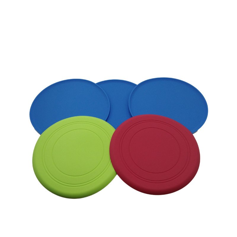 Soft And Safe Silicone Dog Flying Disc 7" Customized Puppy Flyer Toy For Small Medium Dog Puppy Outdoor Sport