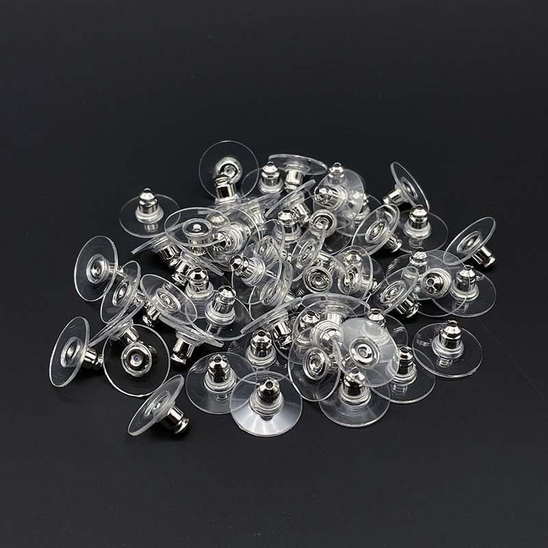 1000pcs/bag 12MM copper thick silver large film gold earrings earplugs environmentally friendly DIY frisbee bullet ear plugs