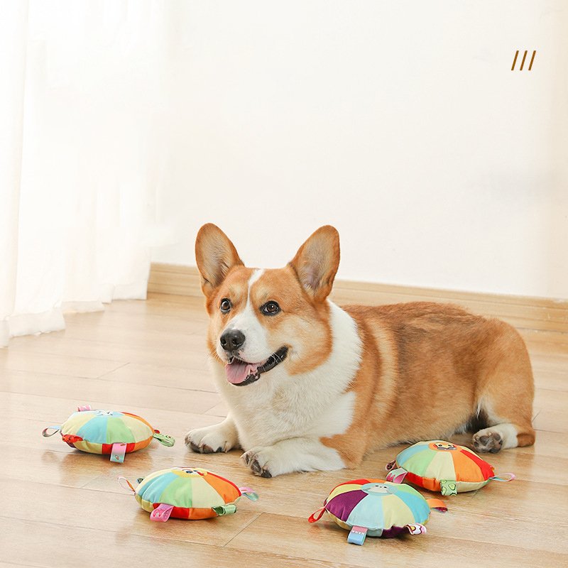 Dog Toy Plush Sound Interactive Puppy Frisbee Grinding Teeth Bite Resistant Pet Frisbee Accepted For Customization