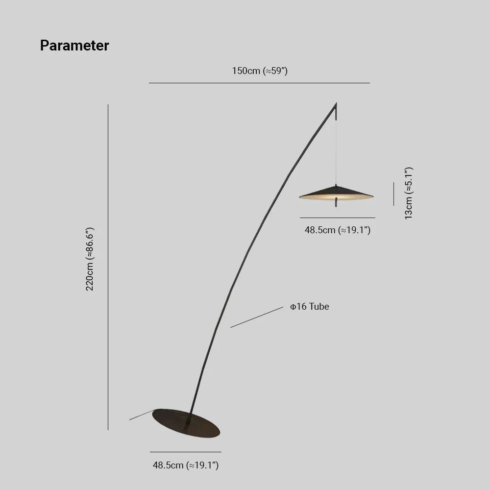Ins Wind Led Personality Nordic Decoration Frisbee Fishing Rod Floor Lamp Foot Button Switch Floor Light Iron Tall Pole Lamp