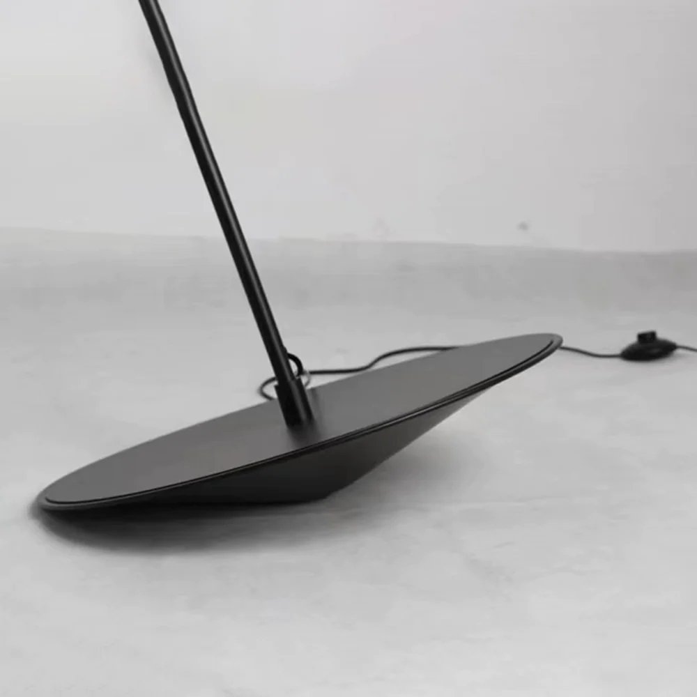Ins Wind Led Personality Nordic Decoration Frisbee Fishing Rod Floor Lamp Foot Button Switch Floor Light Iron Tall Pole Lamp