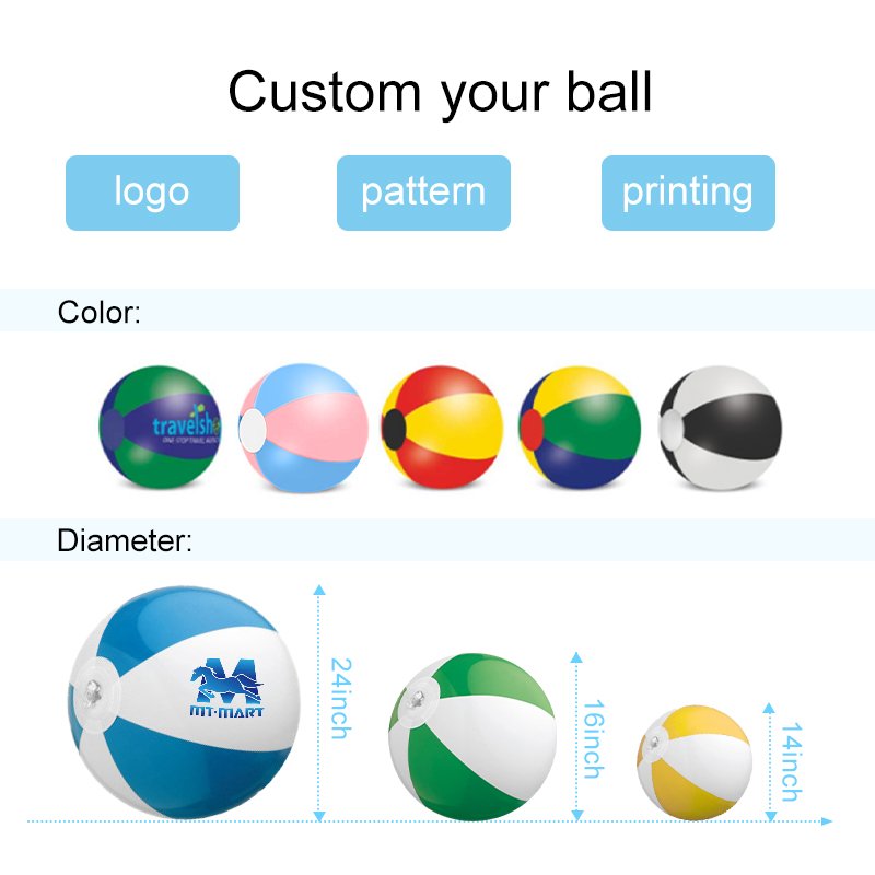 Wholesale Custom Logo High quality Eco Friendly PVC Colorful Kids Beach Ball Water Toy Inflatable Beach Ball for child