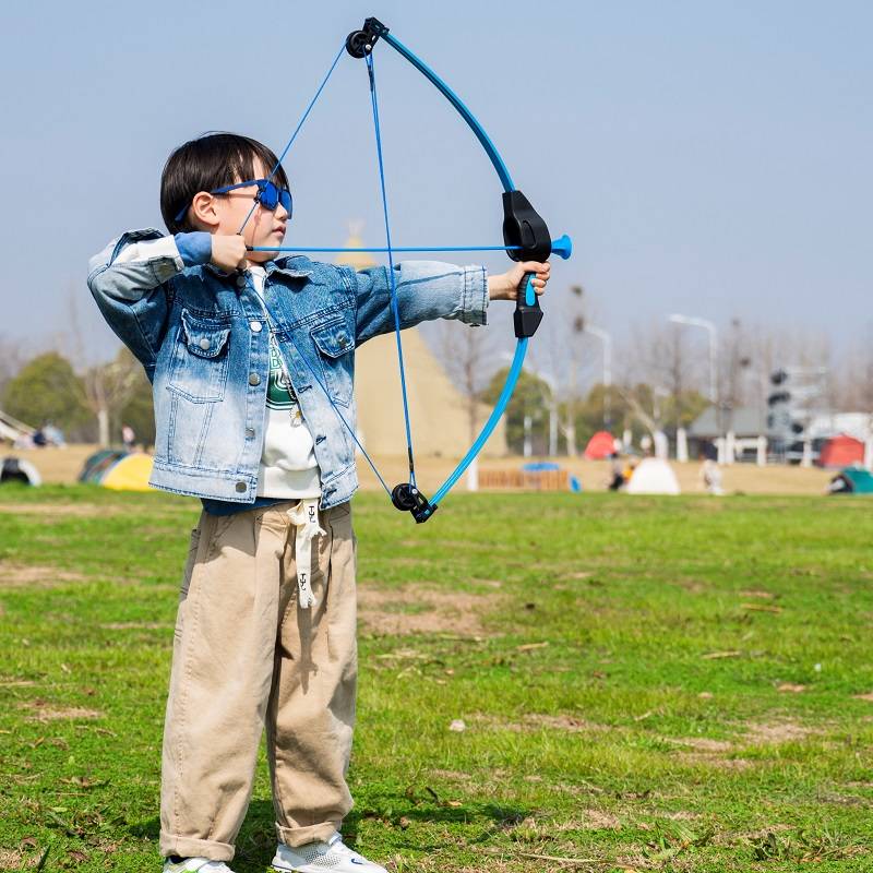 Children's composite bow and arrow anti -curvature bow professional pulley bow shooting archery H suit safe suction cup 7 -year -old+sports play