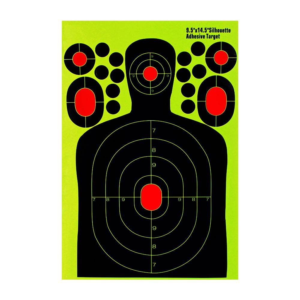 9.5*4.5 -inch Half -body body shape shooting target paper fluorescent non -drying gum hunting training target paper splash sticker