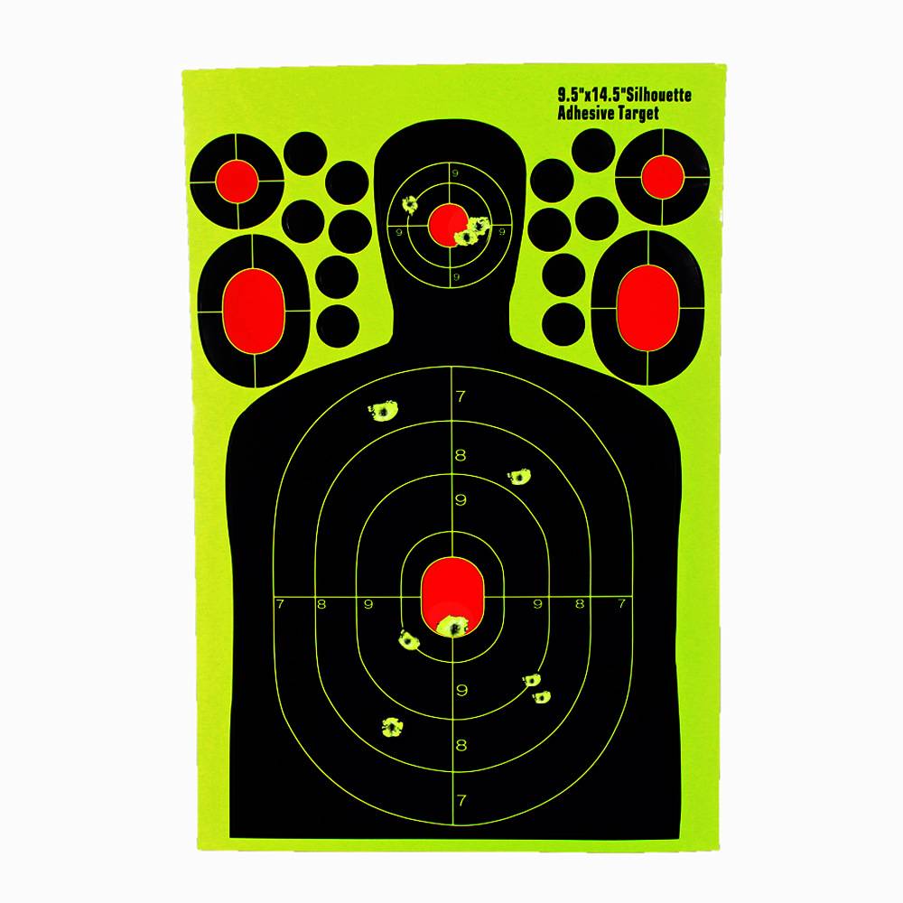9.5*4.5 -inch Half -body body shape shooting target paper fluorescent non -drying gum hunting training target paper splash sticker
