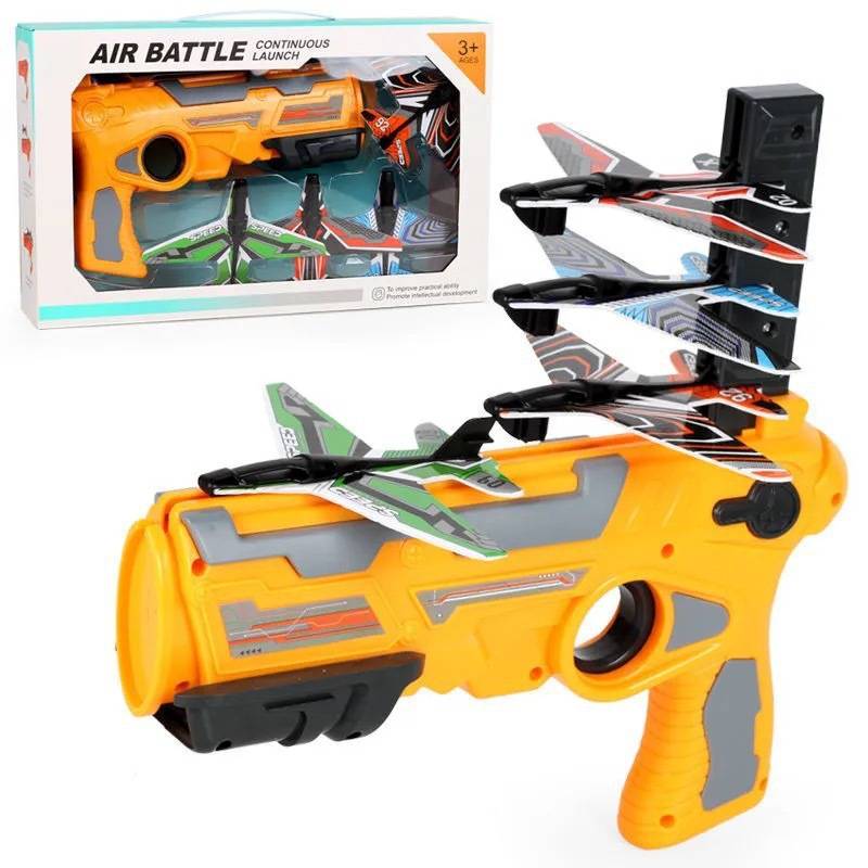 Ejection aircraft gun showdown toy Children with foaming foam Slips Sky male and female outdoor shooting toys