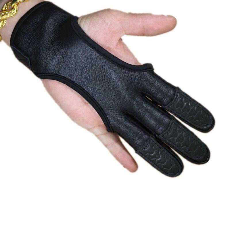 Traditional bow rotation bow and arrow Mediterranean deer skin three finger guards gloves shot shooting arrow leather protective gear ejection