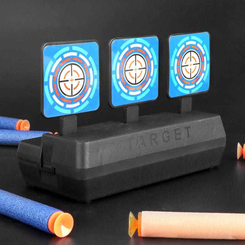 Toys gun accessories automatically reset the target three -point target, chicken game toy, suction children's soft shotgun