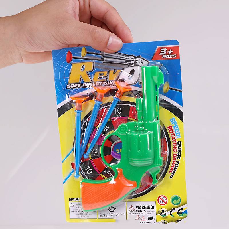 9 cm suction cup soft bullet children's toy gun gun trumpet shooting contest soft egg gun left wheel small pistol military model
