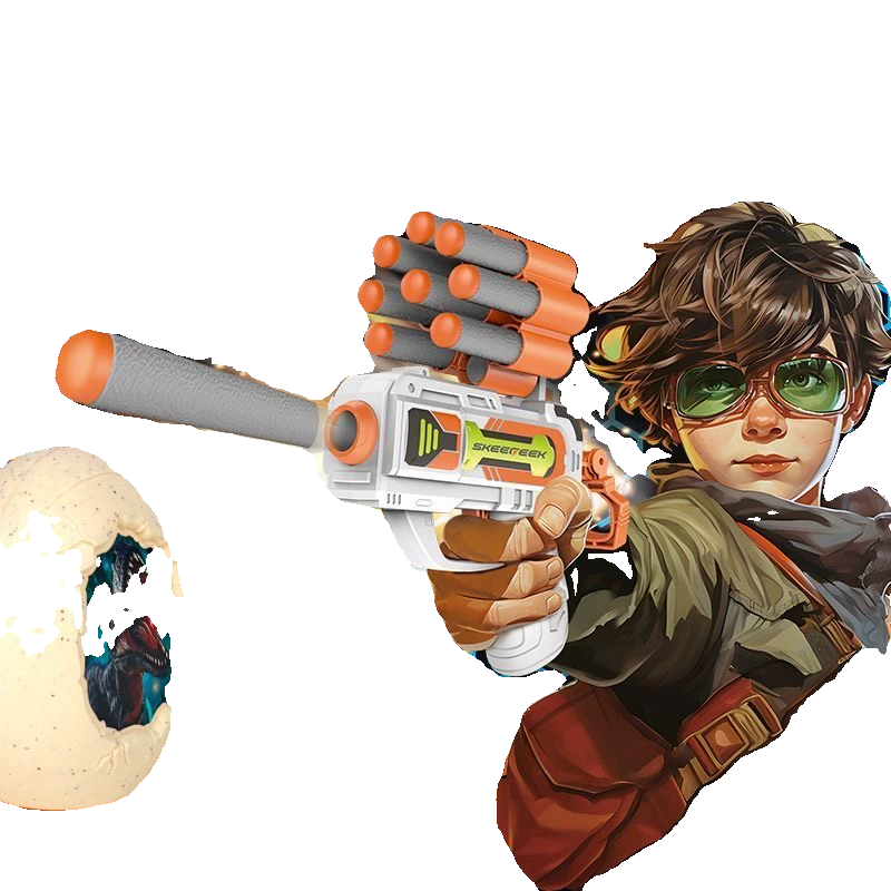 New Natik Children's Dinosaur Targeted Soft Blind toy Gun Children's Integrated Boys Game Toys Soft Bomb