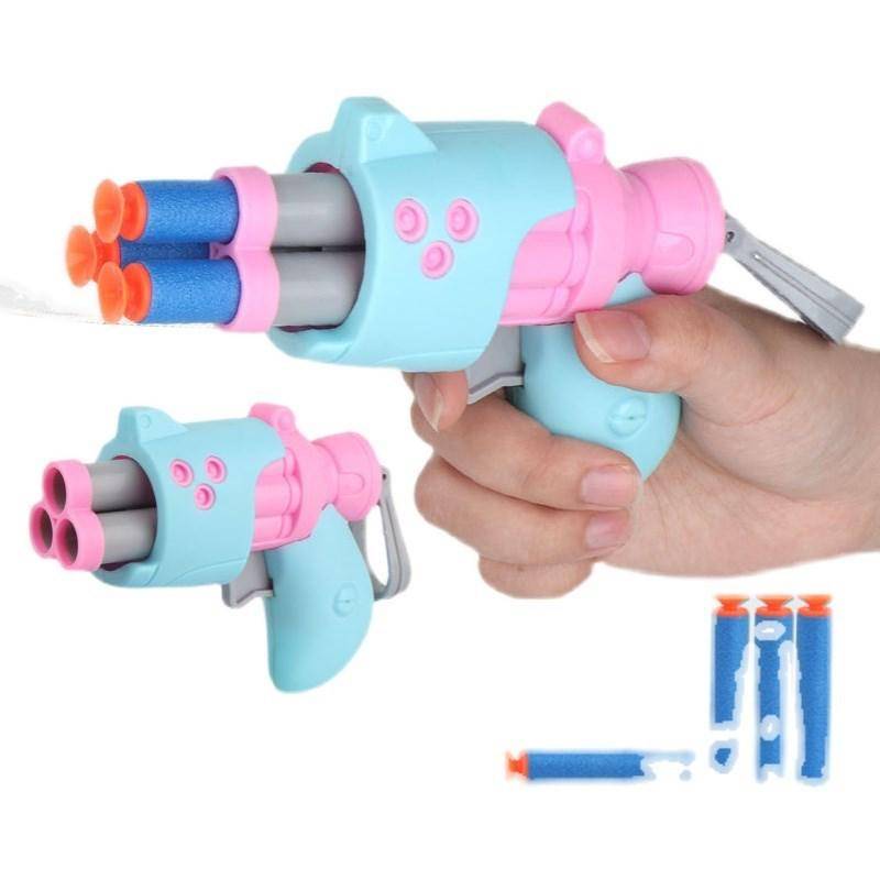 Q version of children's little boy left wheel soft shotgun toy fun shooting manual reasserian suction cup pistol reset target