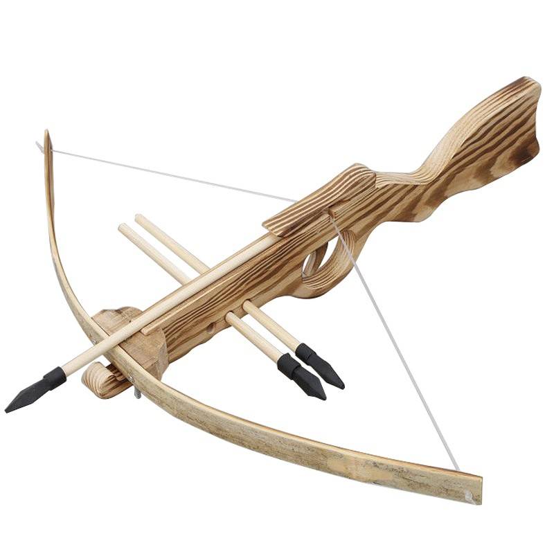 Large -sized solid wood crossbow men's outdoor gift parent -child shooting sports competitive resin soft rubber bamboo wood guns with arrows