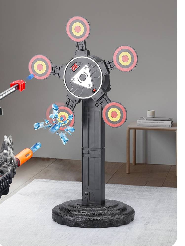 Rotating electronic scoring target automatic return with mesh frame electric single -wheel two -wheeled children's outdoor shooting