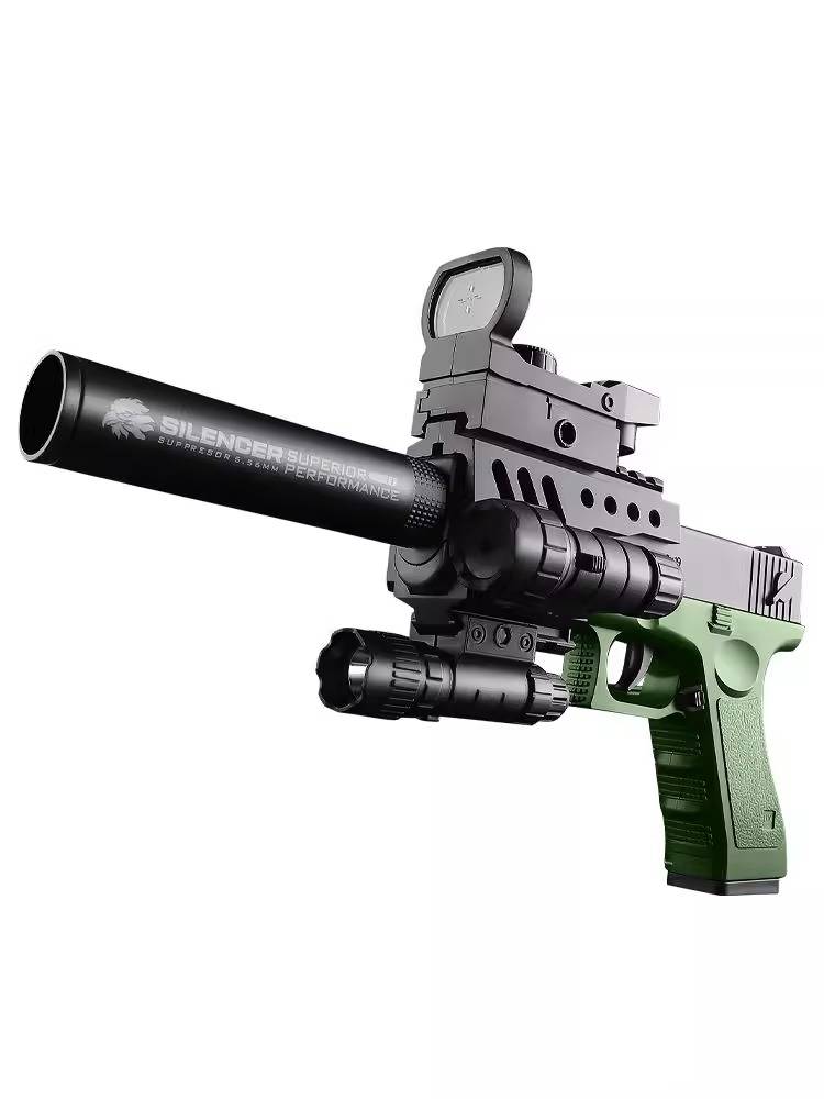 Plug -shell Glock soft bomb pistol can launch manual sniper children, boys and girls eat chicken simulation toy model gun