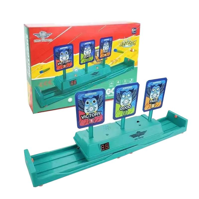 Children's toy electric automatic return score target toy gun training shooting soft shotgun light sound effect 6 years old
