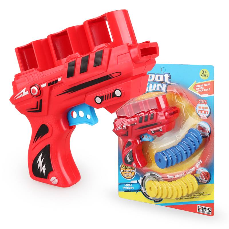 Large children's toy guns connected to soft shotgun, boy manual flying saucer soft cotton bullet double shooting fighter pistol